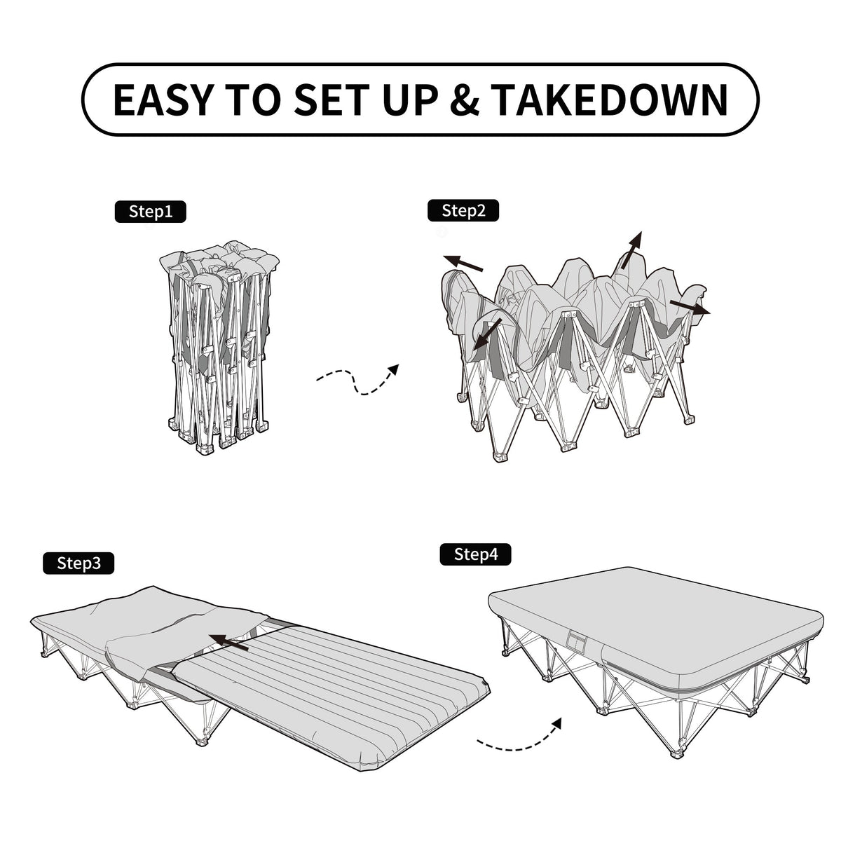 ShiYe™ XJC13 Folding Double Camping Cot