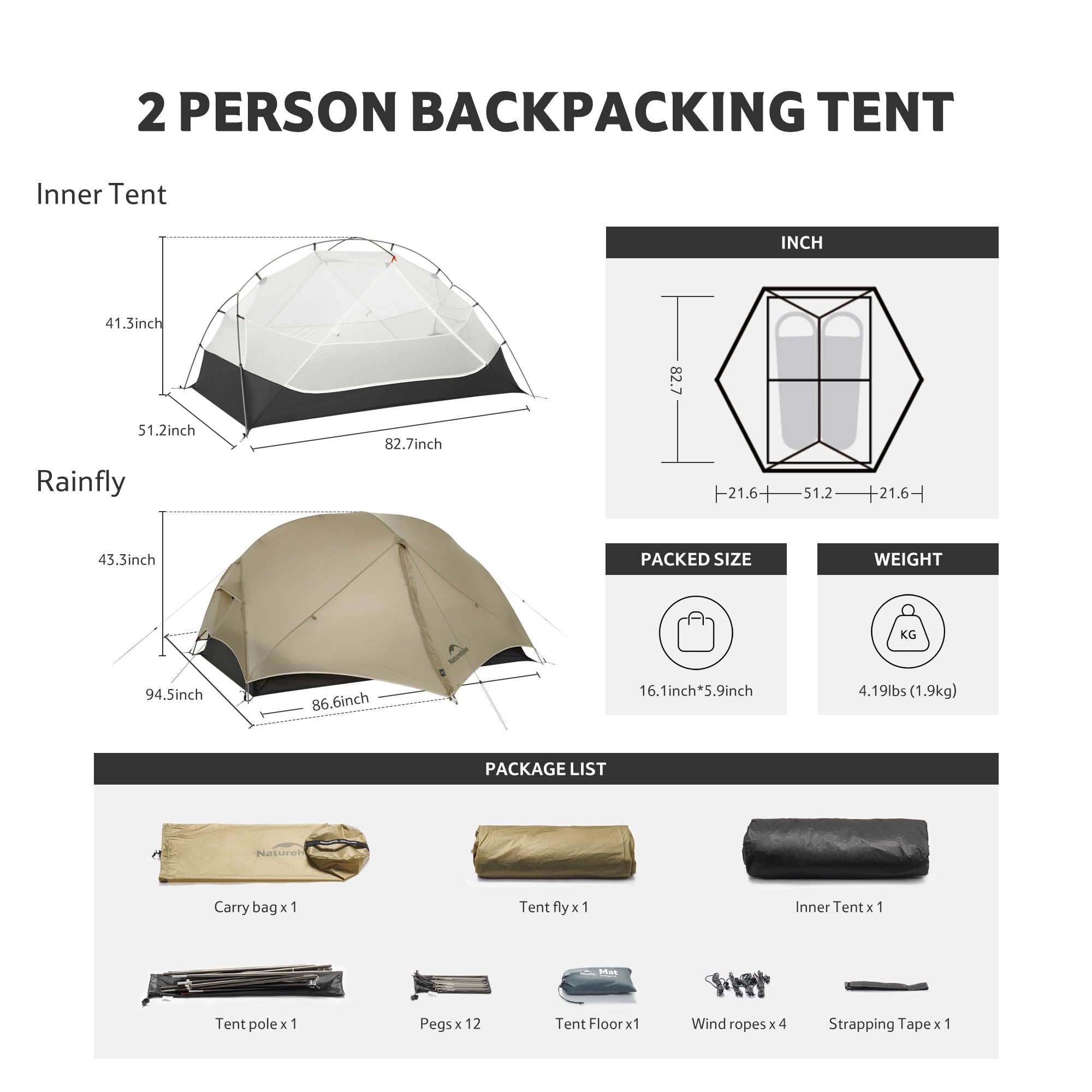 Mongar™ UL 2-Person Ultralight Backpacking Tent