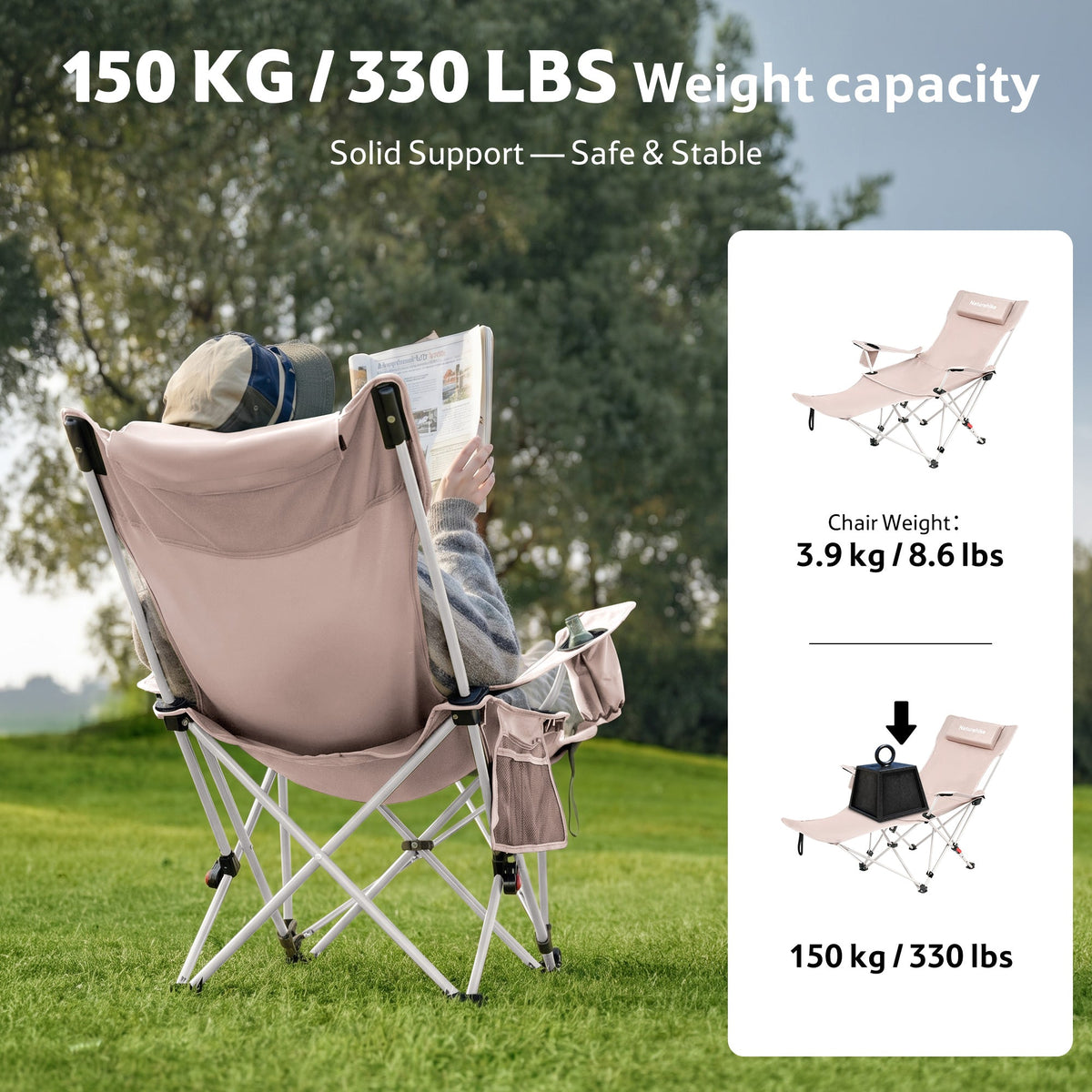 SeaStar™ High-Back Camping Chair with Footrest
