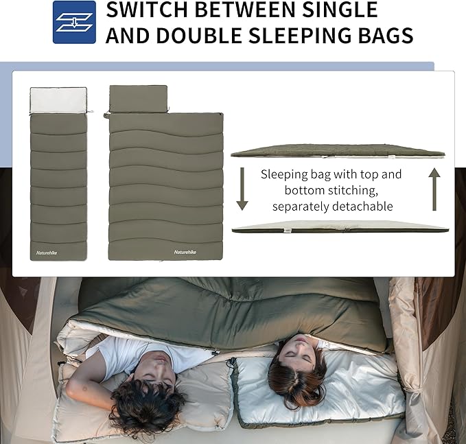 Naturehike LD350 4 Season Spliceable Camping Sleeping Bag for Adults & Kids