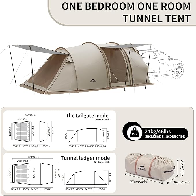 Naturehike Tunnel Camping Tent with Snow Skirt