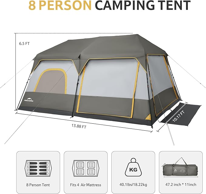Cape™ 8-Person Pop-Up Camping Tent