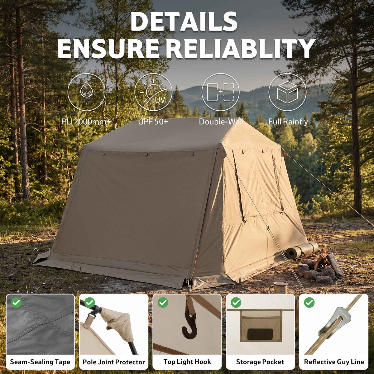 Village™ 6.0 Flagship 4-Person Instant Cabin Tent