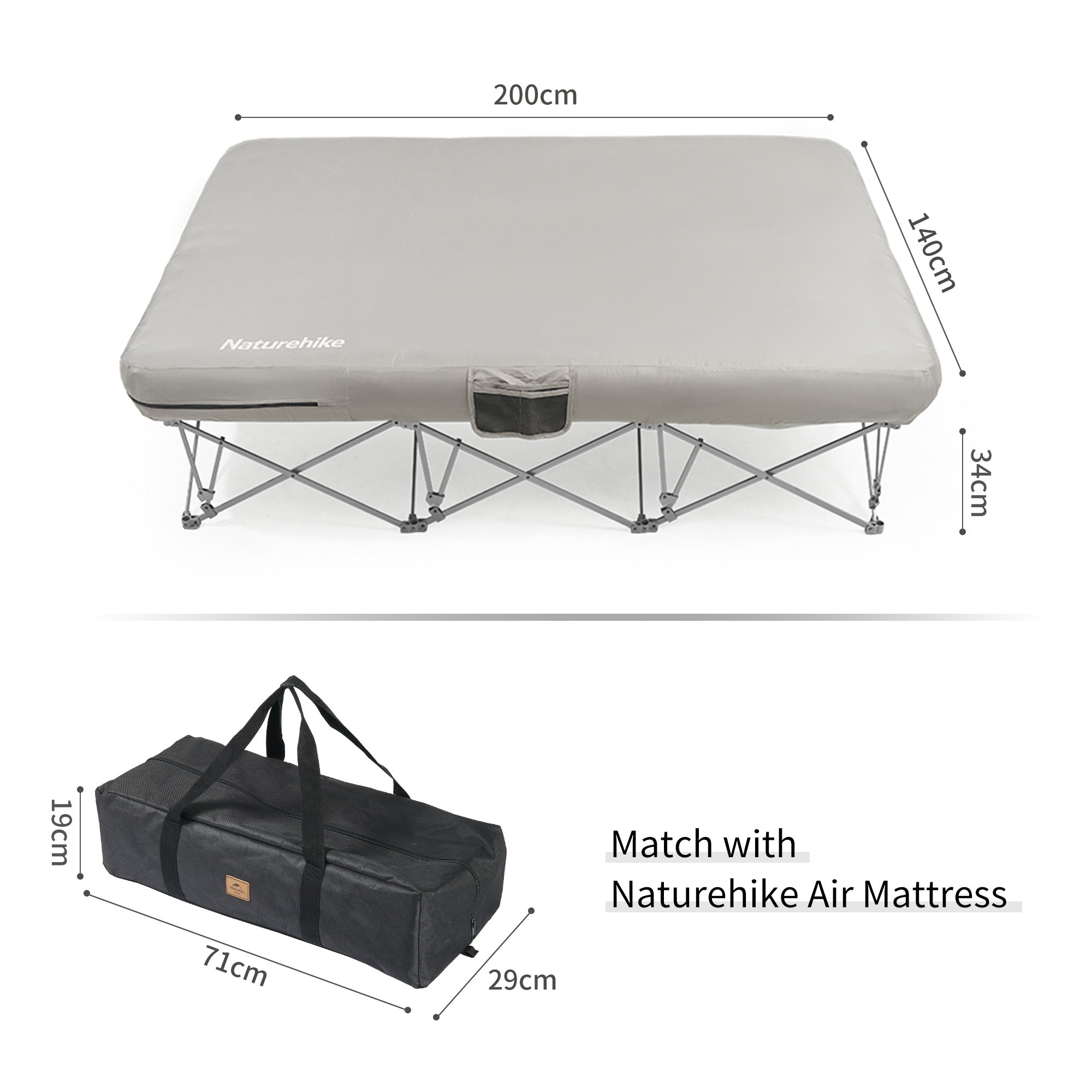 ShiYe™ XJC13 Folding Double Camping Cot