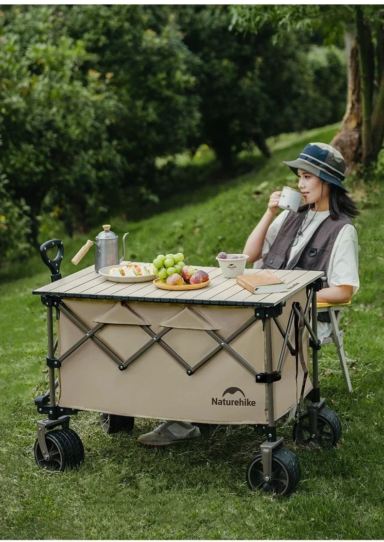 Naturehike Universal Trolley Table Board Portable Lightweight Outdoor Camping Folding Egg Roll Table Style Carbon Steel Picnic Tabletop Heavy Duty