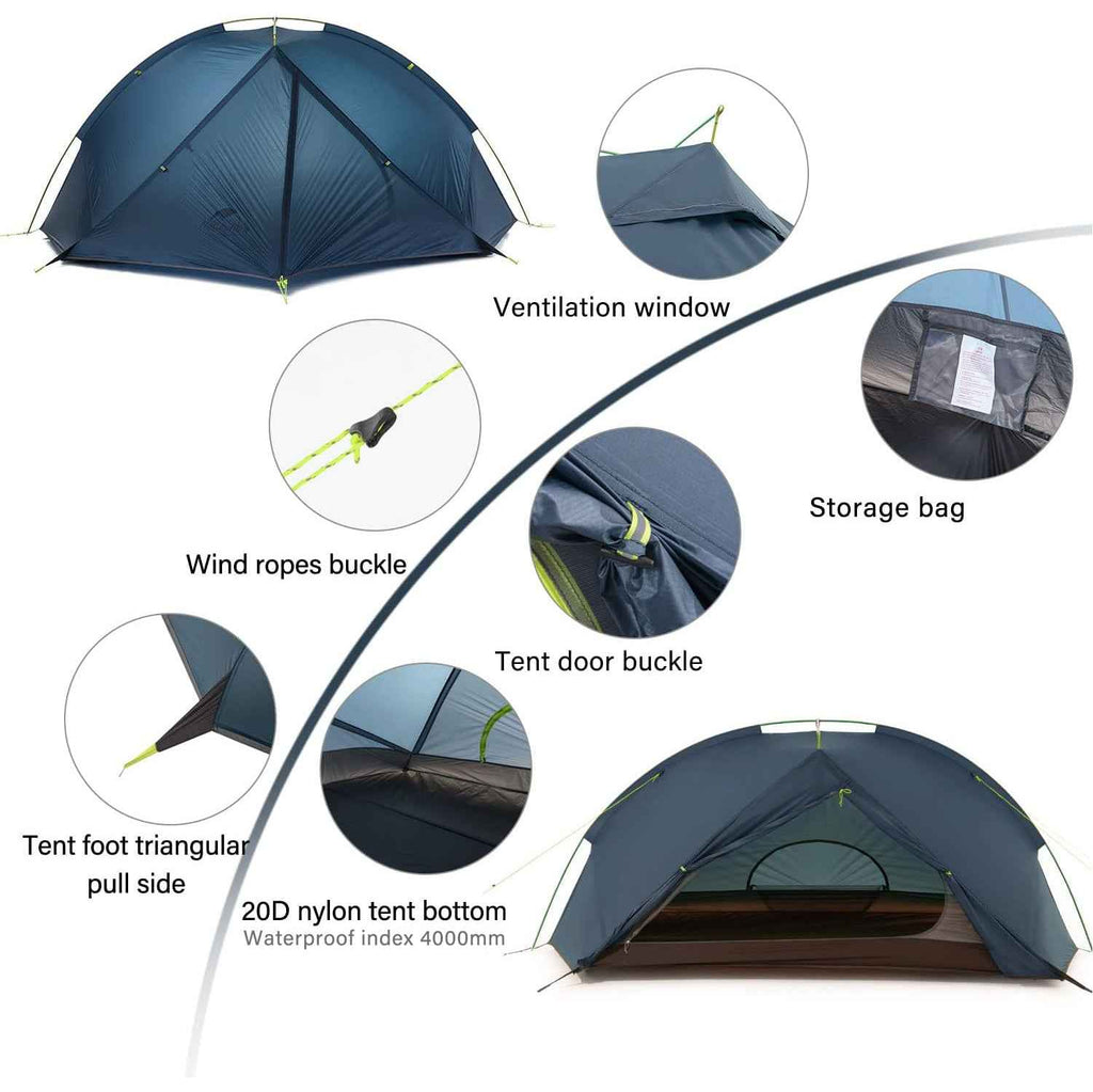 Tagar™ 2-Person Ultralight Backpacking Tent
