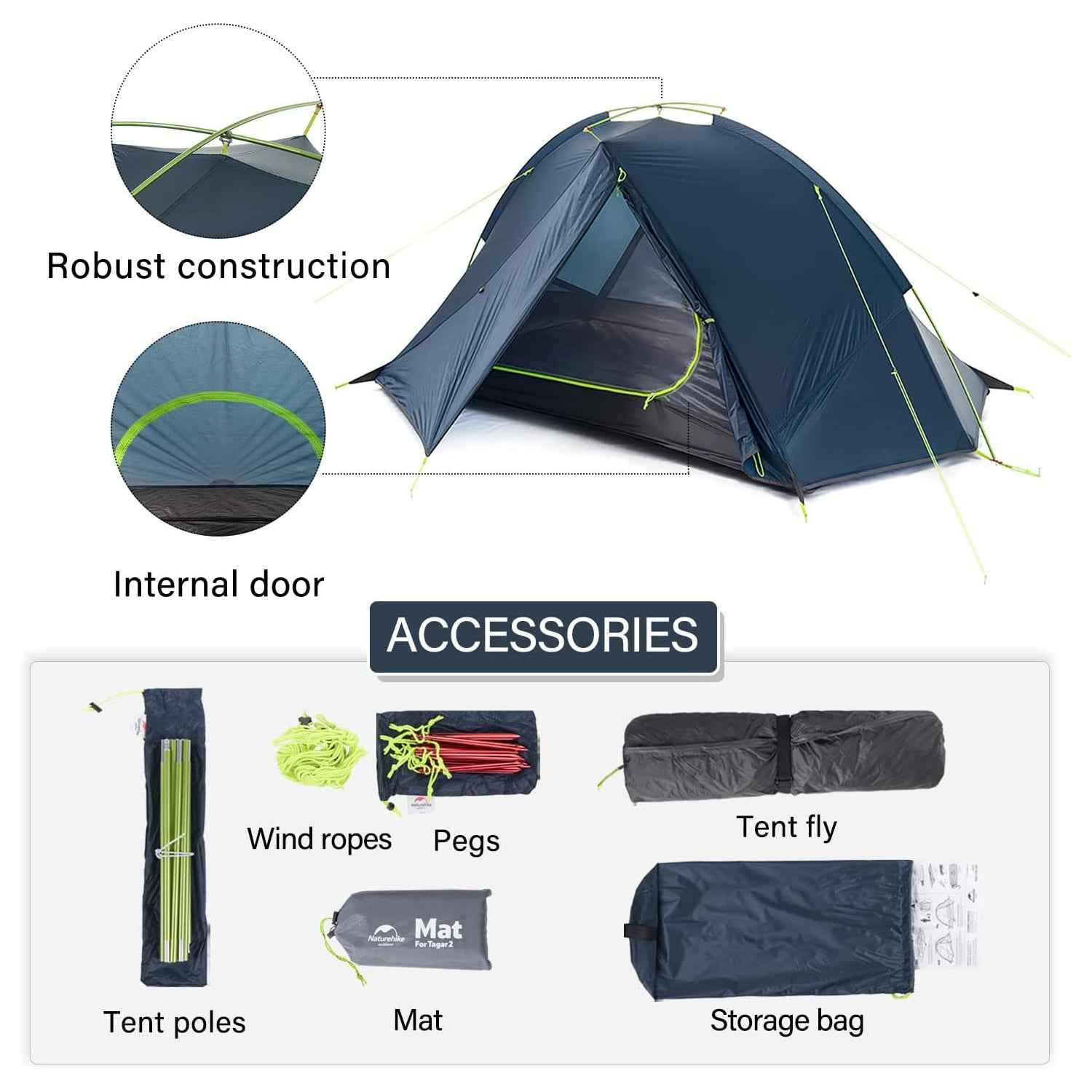 Tagar™ 1-Person Ultralight Backpacking Tent