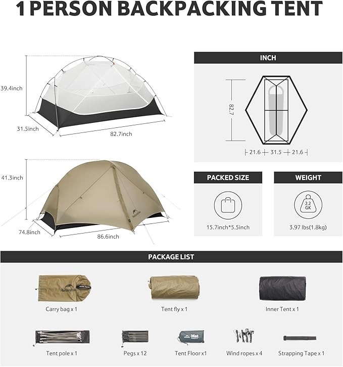 Mongar™ UL 1-Person Ultralight Backpacking Tent