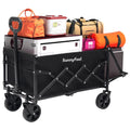 SunnyFeel 330lbs Foldable Wagon with Extended Tailgate — Heavy-Duty Collapsible Cart (Black)